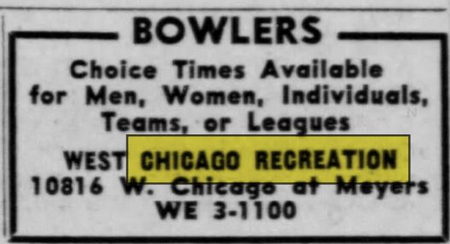 West Chicago Recreation - Sep 1960 Ad